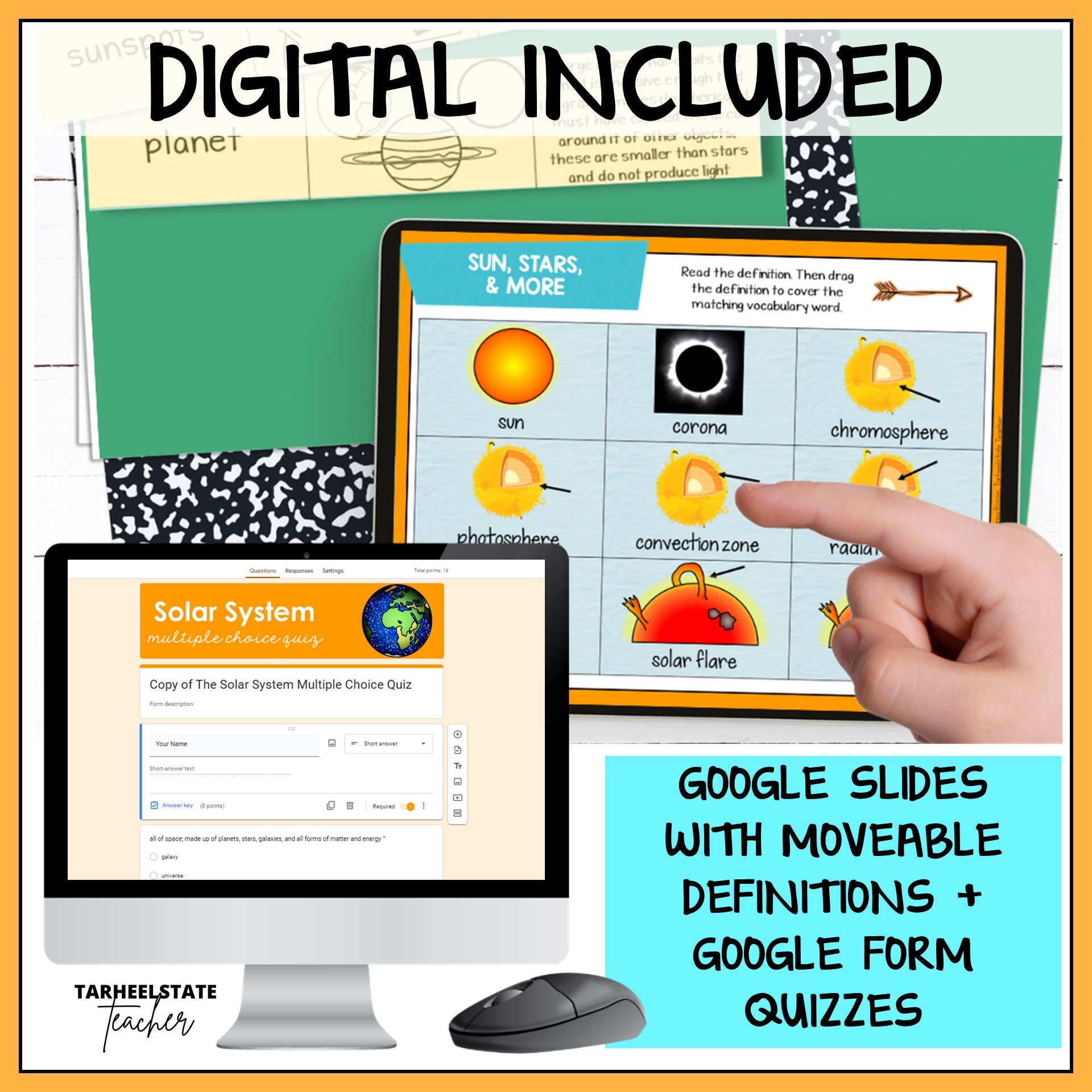 Educational materials with Google Slides and Form Quizzes