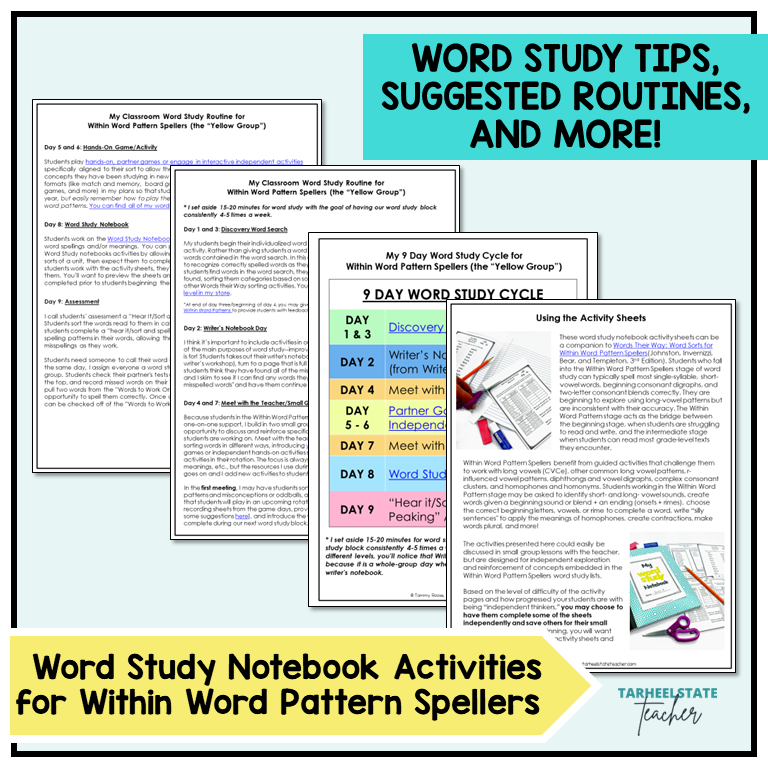 Tips for how to implement word study notebooks into your word study routine