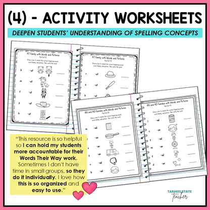 Short A O E U and I Word Families Onset and Rime Letter Name Activity Printable