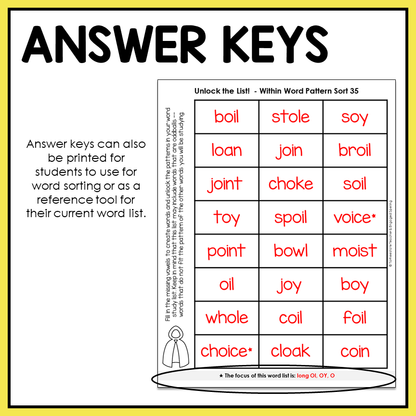 Fill in the blank spelling activity includes answer keys for each teacher and student checking
