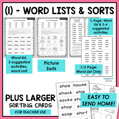 Digraphs and Initial Consonant Blends Activities SH CH TH Letter Name Printable