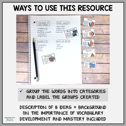 Ideas for incorporating rocks and minerals vocabulary