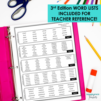 Syllables and Affixes Stage Words Their Way Activity Word Study Notebook