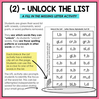 Short A, E, I, O, U Mixed Vowel Word Family Lists Letter Name Activity Printable