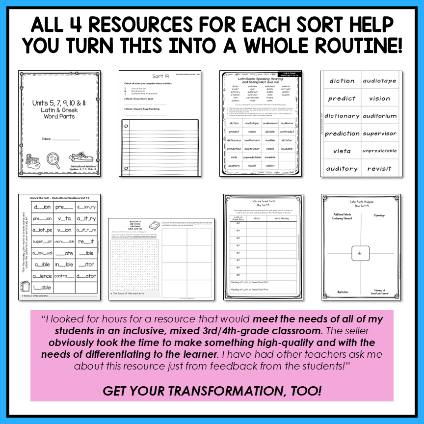 Greek and Latin Roots and Prefixes Morphology Activities Derivational Printable