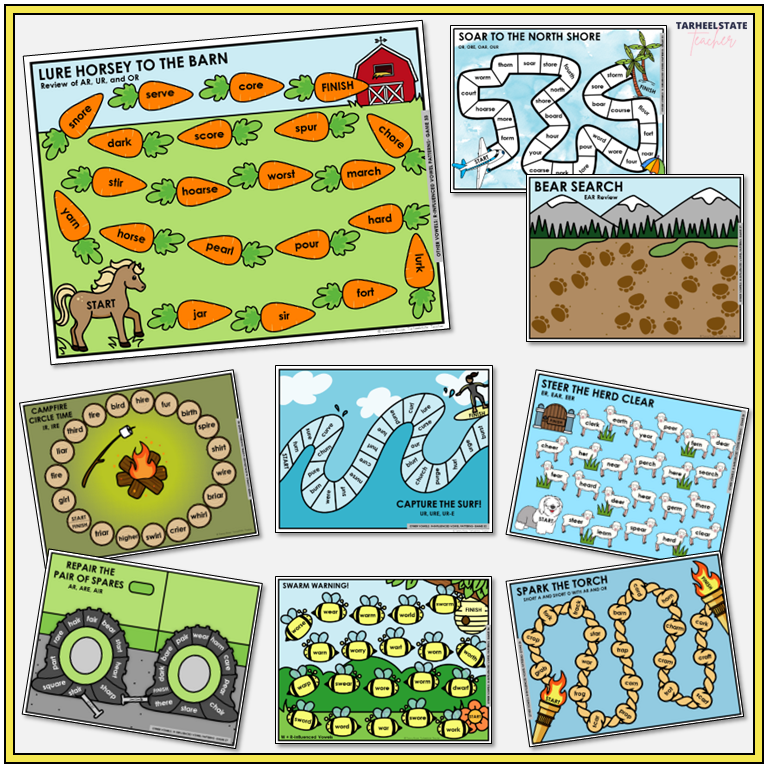 R-Controlled Vowel Patterns Unit 4 Within Word Pattern Games Bundle | Bossy R Activities