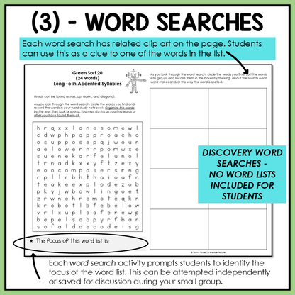 Long Vowel & R Controlled Patterns Accented Syllables Affixes Activity Printable