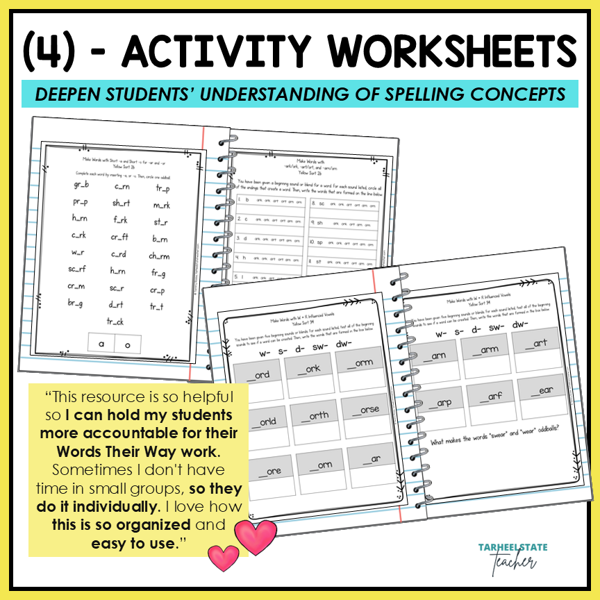 R Controlled and Bossy R Vowel Patterns Within Word Pattern Activity Printable