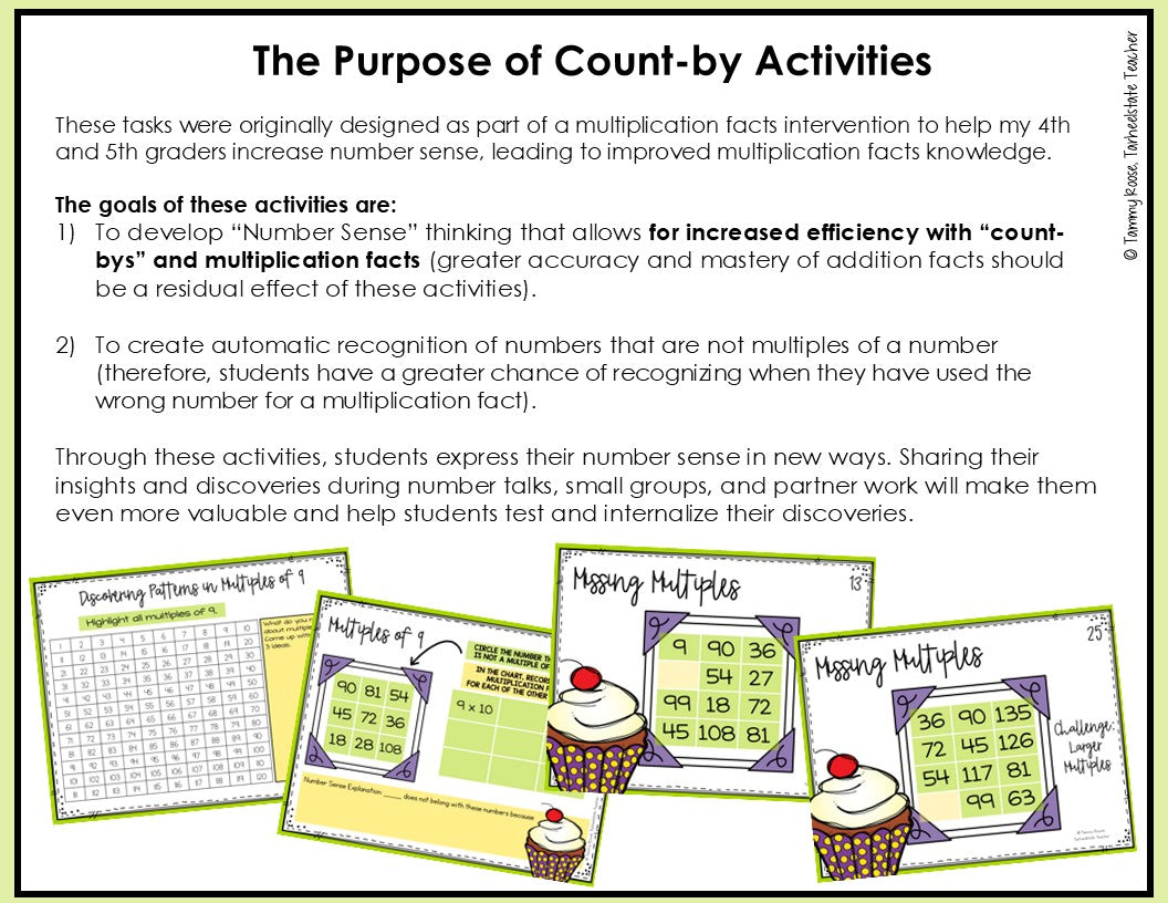 an explanation of the benefits of implementing count-by activities for students working on multiplication fact fluency