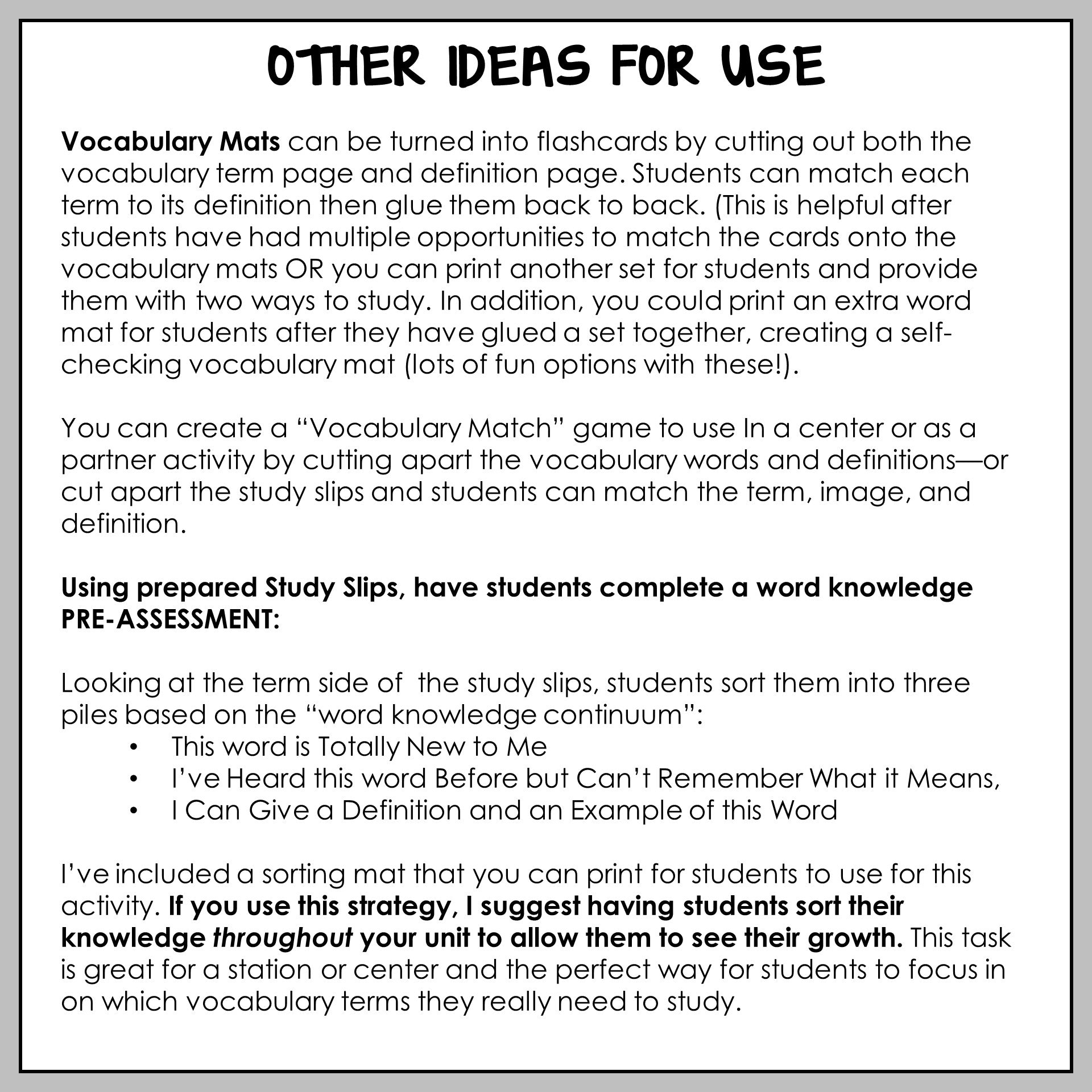 Ideas for incorporating rocks and minerals vocabulary