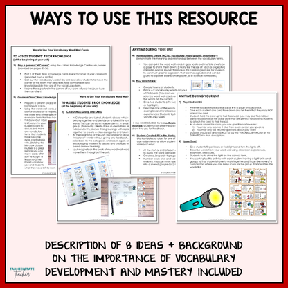 Ideas for incorporating conservation of energy and states of matter vocabulary in the classroom