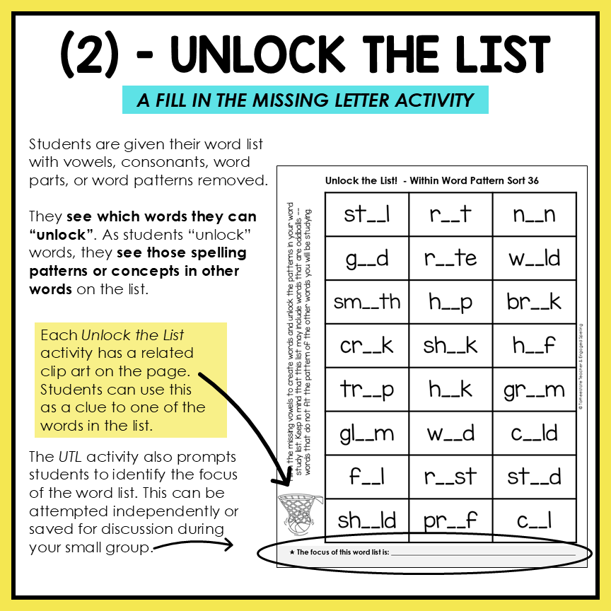 Variant Unpredictable Vowels & Diphthongs Within Word Pattern Activity Printable
