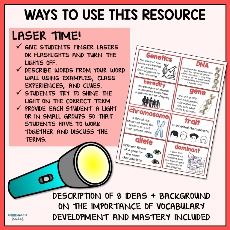 Ideas for incorporating genetics and heredity vocabulary