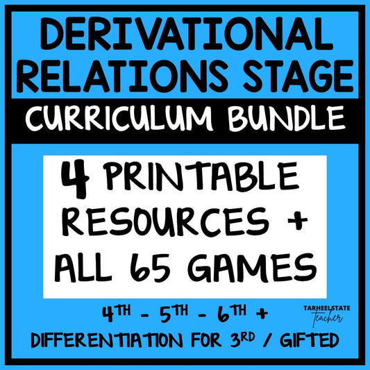 Spelling activities, worksheets, partner and independent board games, and resources for the classroom and at-home practice for spellers in the Derivational Relations stage.