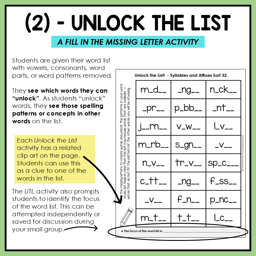 Schwa Sound Ending Unaccented Final Stable Syllables Affixes Activity Printable