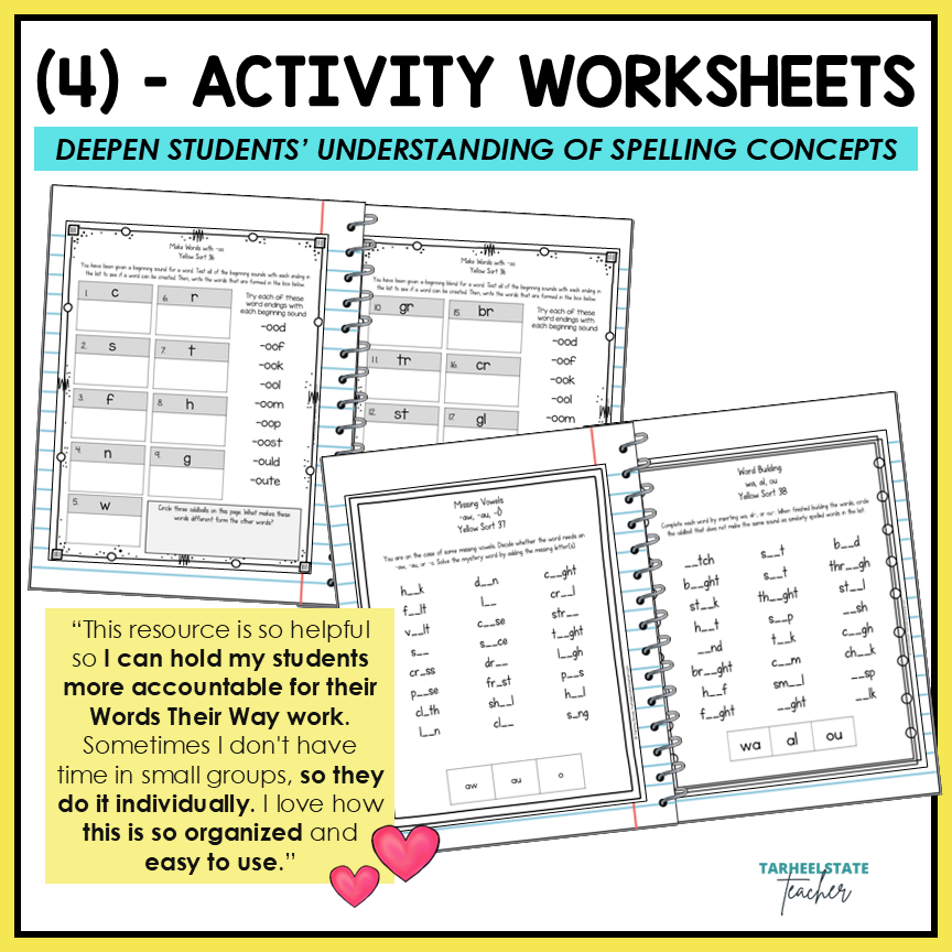 Variant Unpredictable Vowels & Diphthongs Within Word Pattern Activity Printable