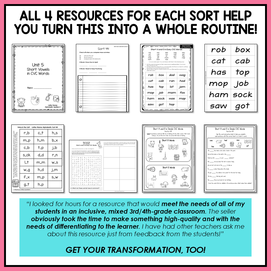 Short Vowel Sounds A I O U E CVC Words 1st Grade Letter Name Activity Printable