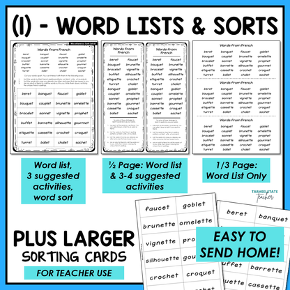 Cognates Collective Nouns Greek & Latin Plurals Derivational Activity Printable