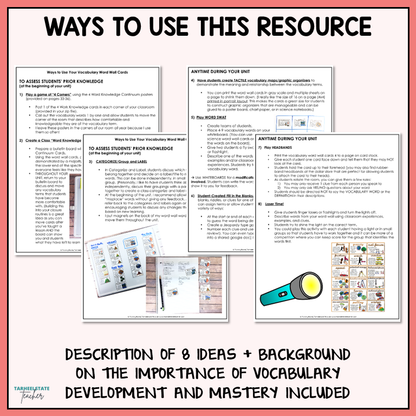 Digestive and Nervous System Vocabulary Mats, Study Slips, and Quizzes with Word Wall Bundle