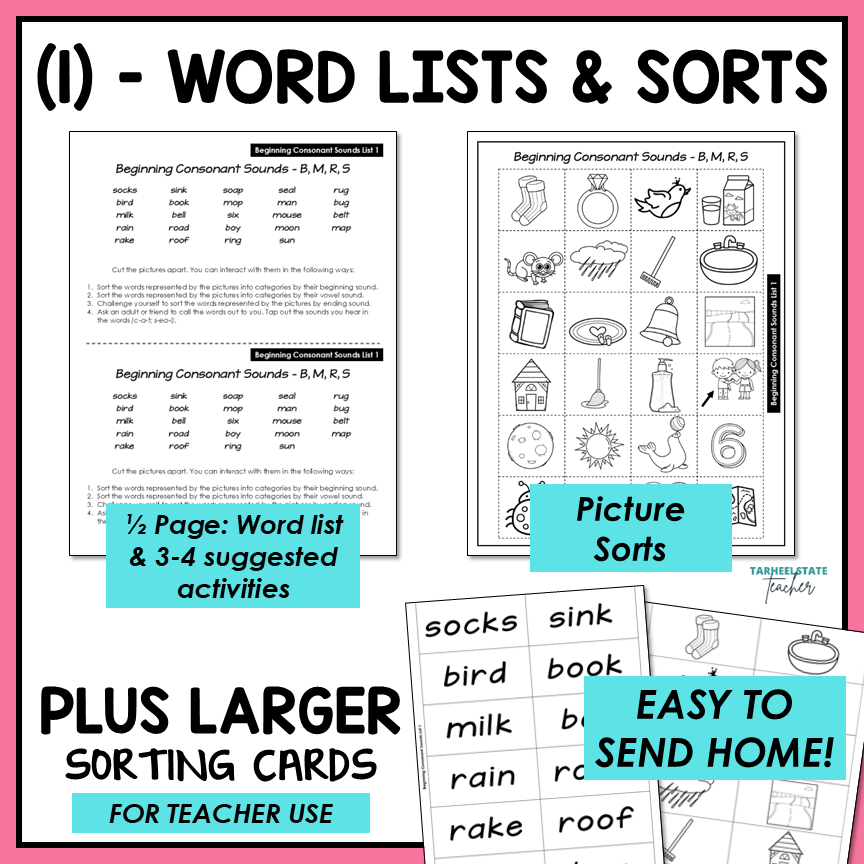 Beginning Initial Letter ID Sounds Activities Letter Name Activity Printable