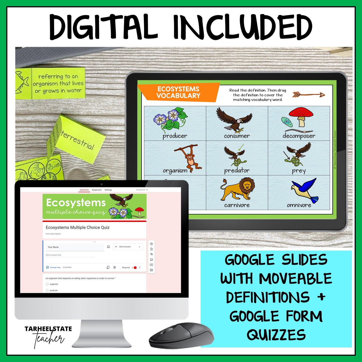 Digital educational resources for ecosystems and biomes test prep