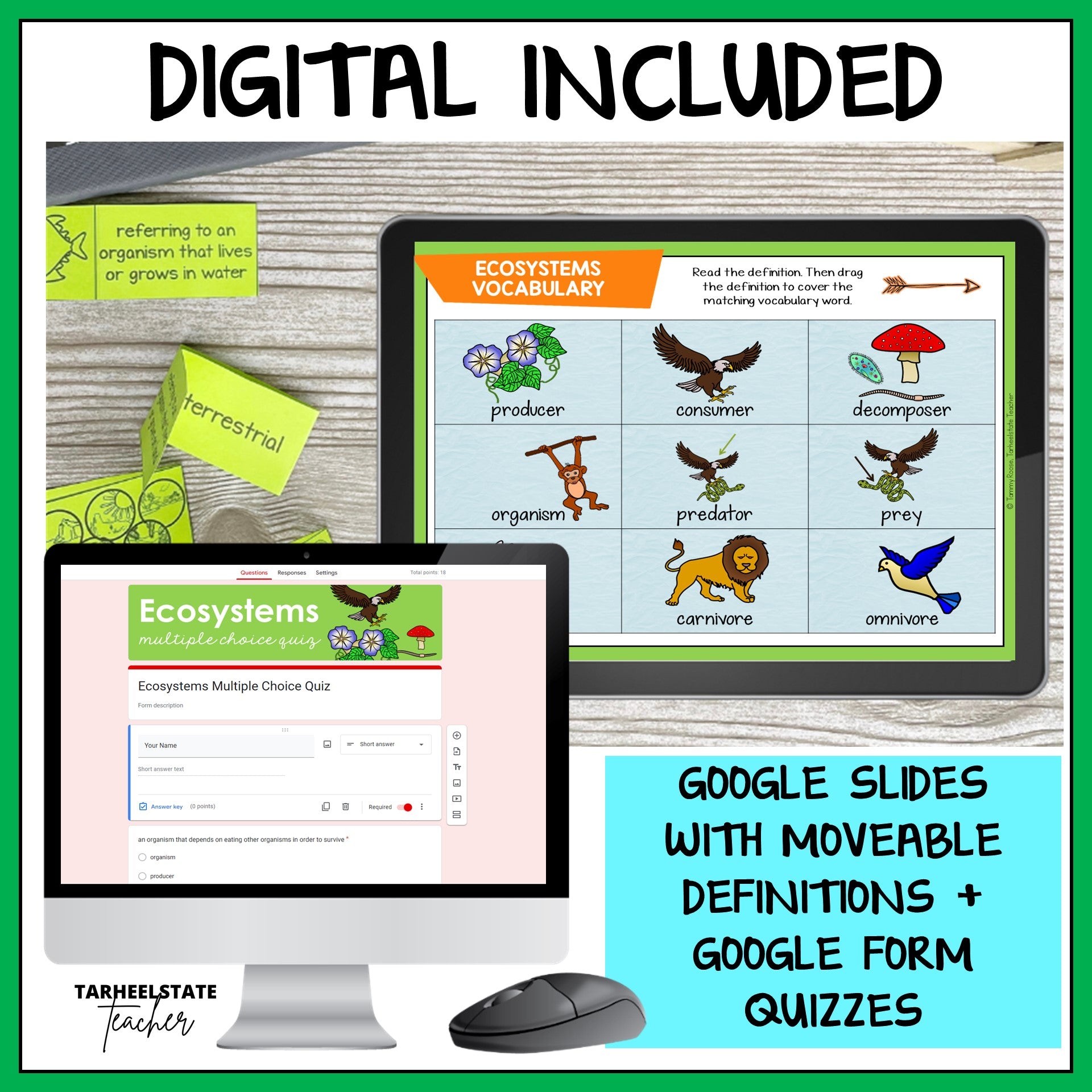 Digital educational resources for ecosystems and biomes test prep