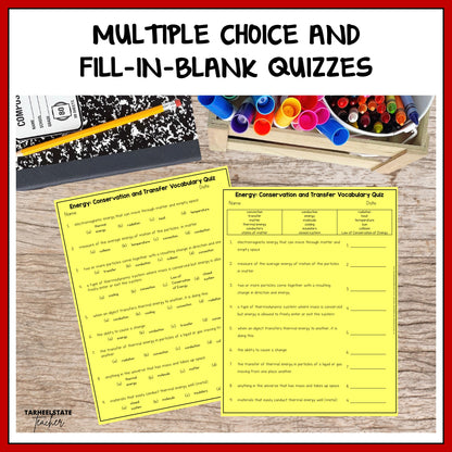 Multiple choice and fill-in-the-blank quizzes for checking student understanding and test prep