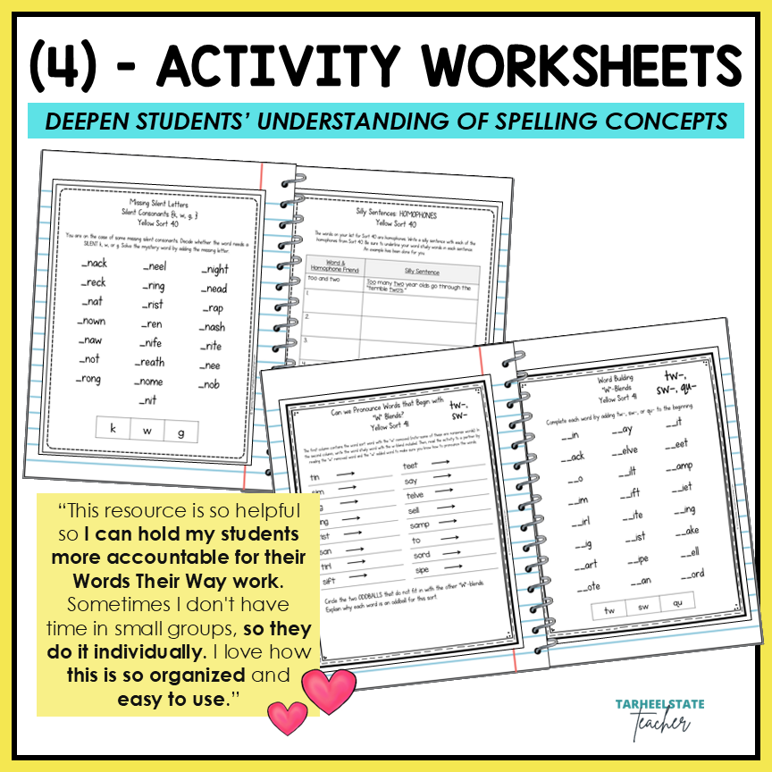 Complex Silent Consonants, Triple Blends, Final E Within Word Activity Printable