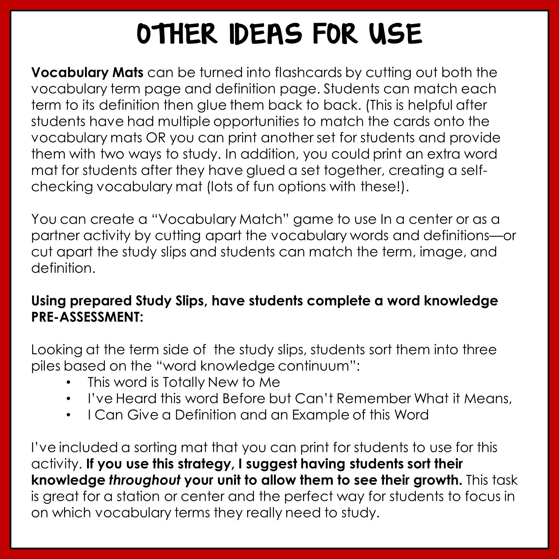 Ideas for incorporating conservation of energy and states of matter vocabulary in the classroom