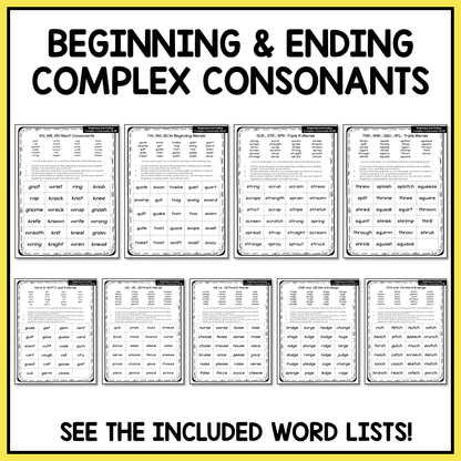 Complex Silent Consonants, Triple Blends, Final E Within Word Activity Printable