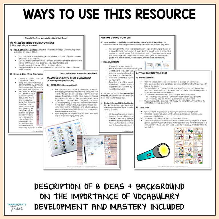 Skeletal and Muscular System Vocabulary Mats, Study Slips, and Quizzes with Word Wall Bundle