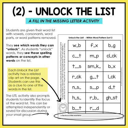 Short vs Long Vowels CVC and CVCe Words Within Word Pattern Activity Printable