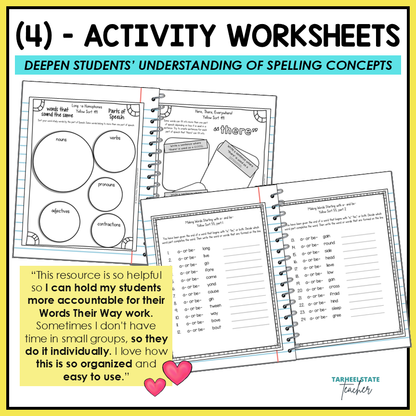 Homophones Homographs Contractions Sounds of ED Within Word Activity Printable