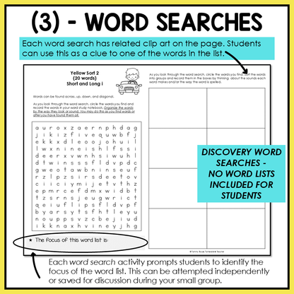 Short vs Long Vowels CVC and CVCe Words Within Word Pattern Activity Printable