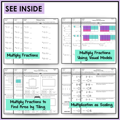 5th Grade Fractions 5.NF ALL Standards Adding Subtracting Multiplying Dividing Fractions