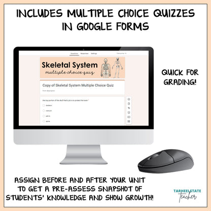 Digital options include multiple choice quizzes in google forms to assess student understanding