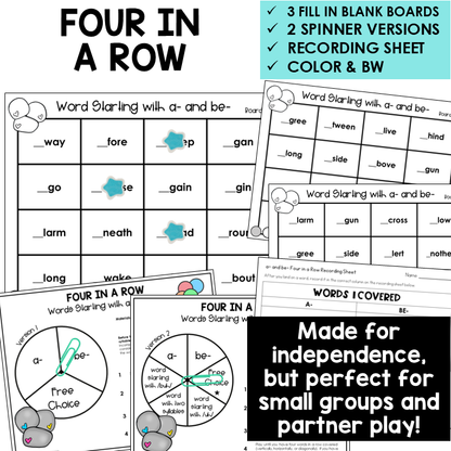 Contractions, Plurals, & Inflectional Endings Unit 8 Within Word Pattern Games Bundle