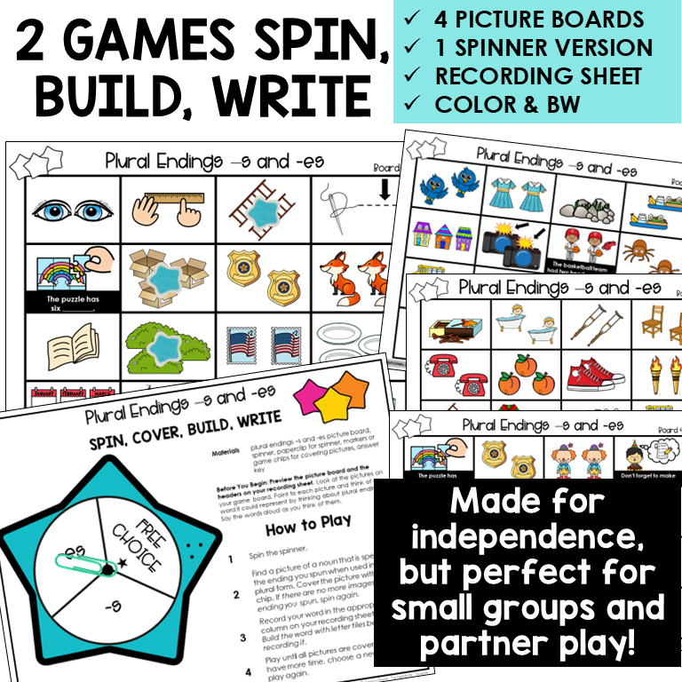 Contractions, Plurals, & Inflectional Endings Unit 8 Within Word Pattern Games Bundle