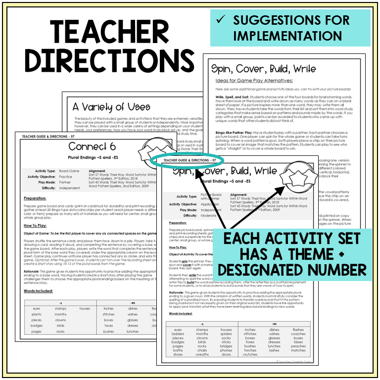 Contractions, Plurals, & Inflectional Endings Unit 8 Within Word Pattern Games Bundle