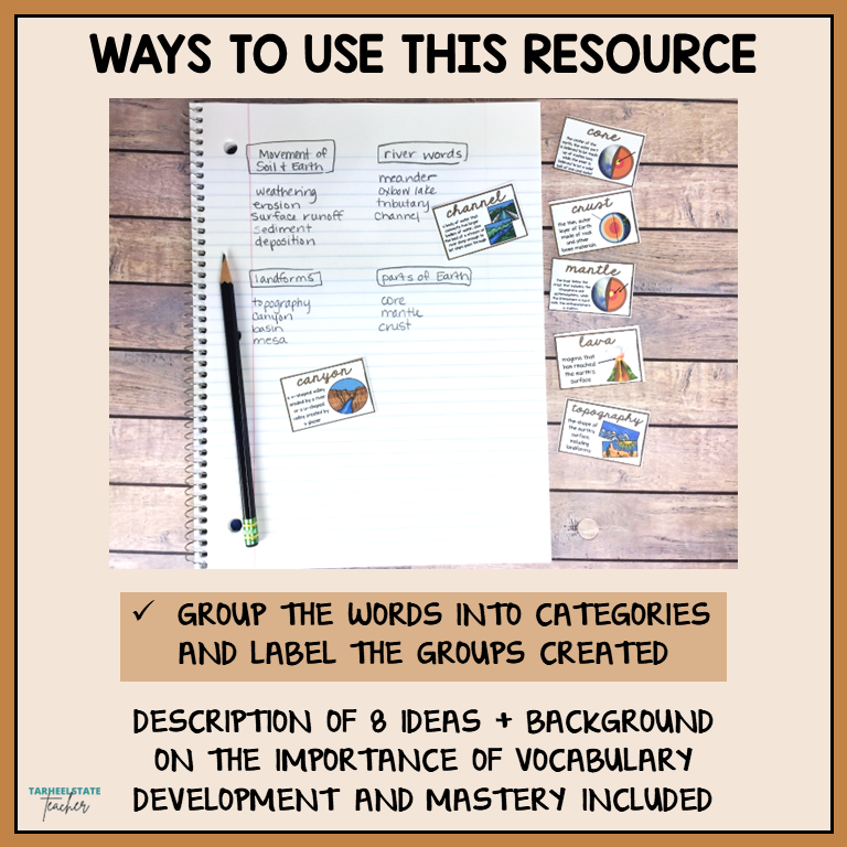 Ideas for incorporating weathering, erosion, and plate tectonics vocabulary