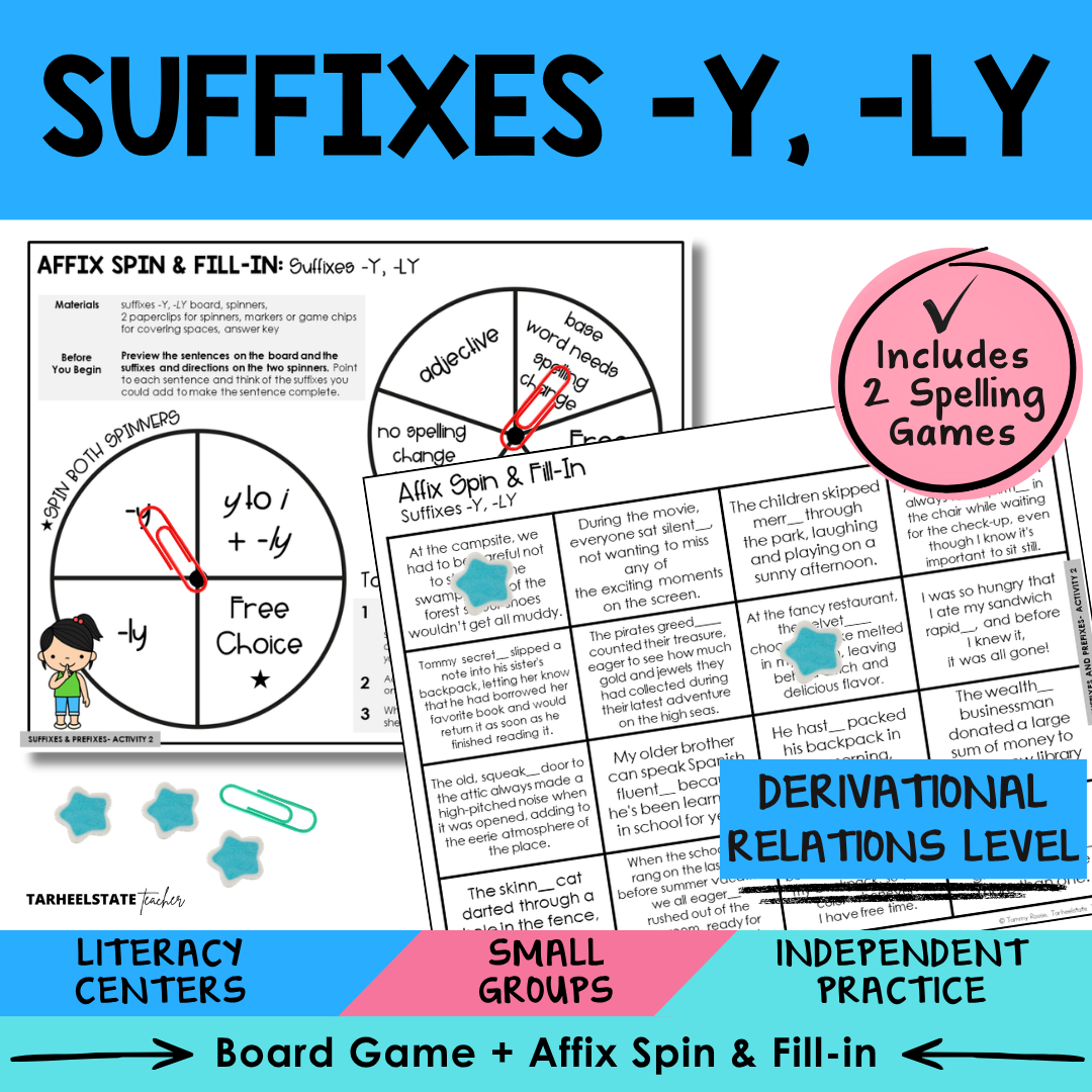 Suffixes -Y, -LY Sort 2 Derivational Relations Games cover
