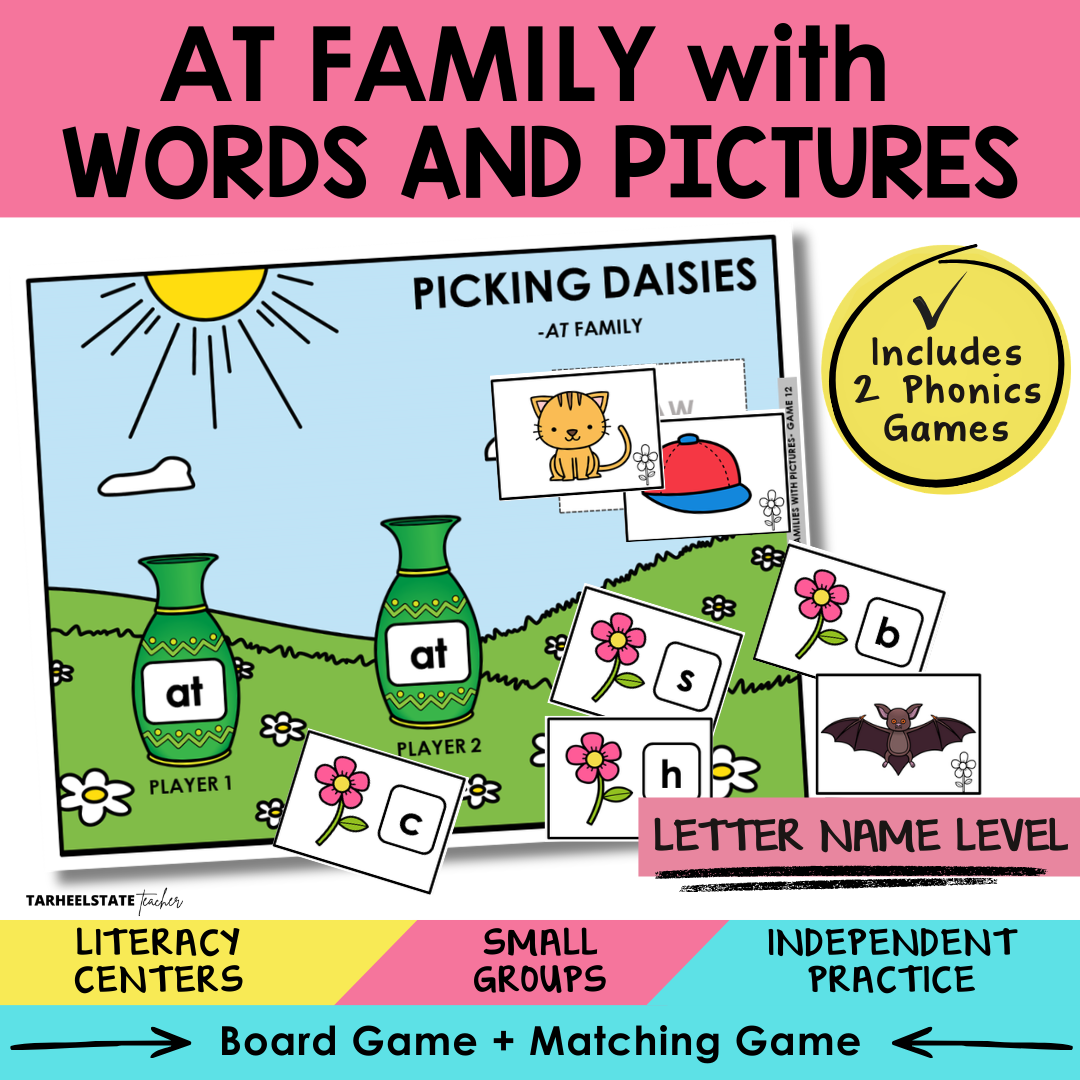 AT Family with Words and Pictures Sort 12 Letter Name Games cover