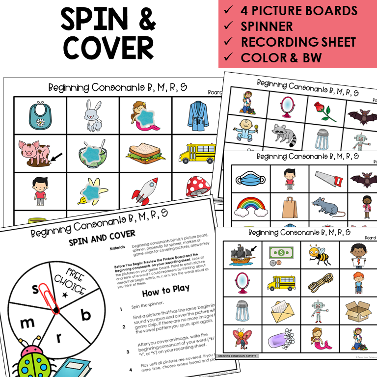 Beginning sounds B, M, R, S games preview 2