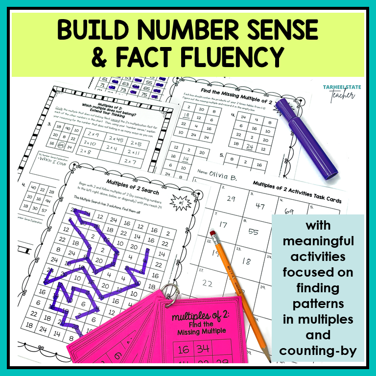 worksheets and activities that help build number sense and fact fluency