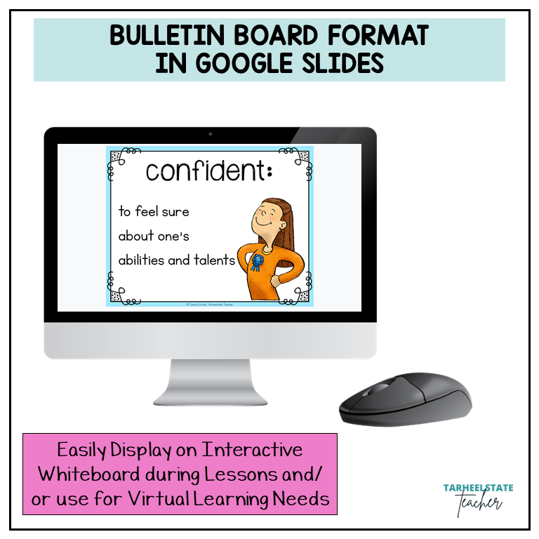 Character Traits List Graphic Organizers and Vocabulary Activities Bulletin Board