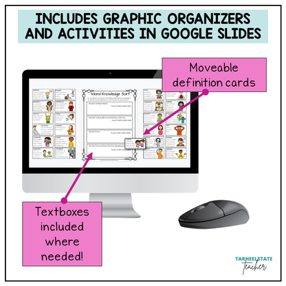 Character Traits List Graphic Organizers and Vocabulary Activities Bulletin Board