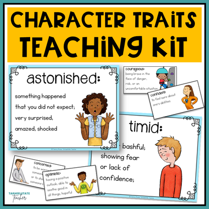 Character Traits List Graphic Organizers and Vocabulary Activities Bulletin Board
