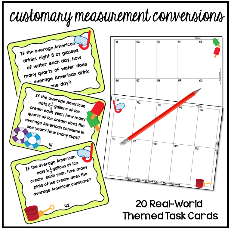 4th Grade Math Review Test Prep Task Cards Bundle Print and Google Slides