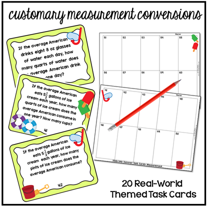 4th Grade Math Review Test Prep Task Cards Bundle Print and Google Slides