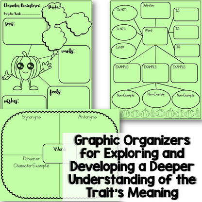 Graphic organizers included for vocabulary development and writing planning